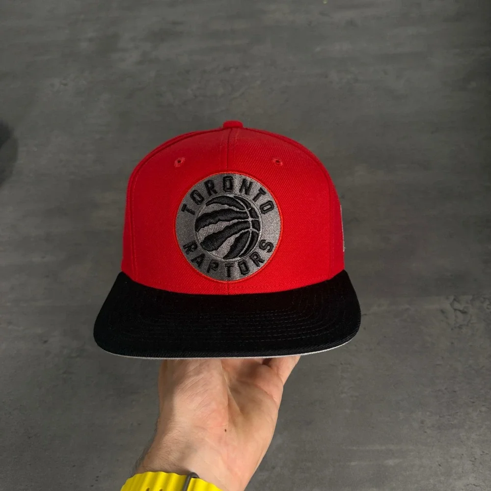 Mitchell & Ness Toronto Raptors Snapback Hat Red Black NBA Cap 2 Tone Wool Blend